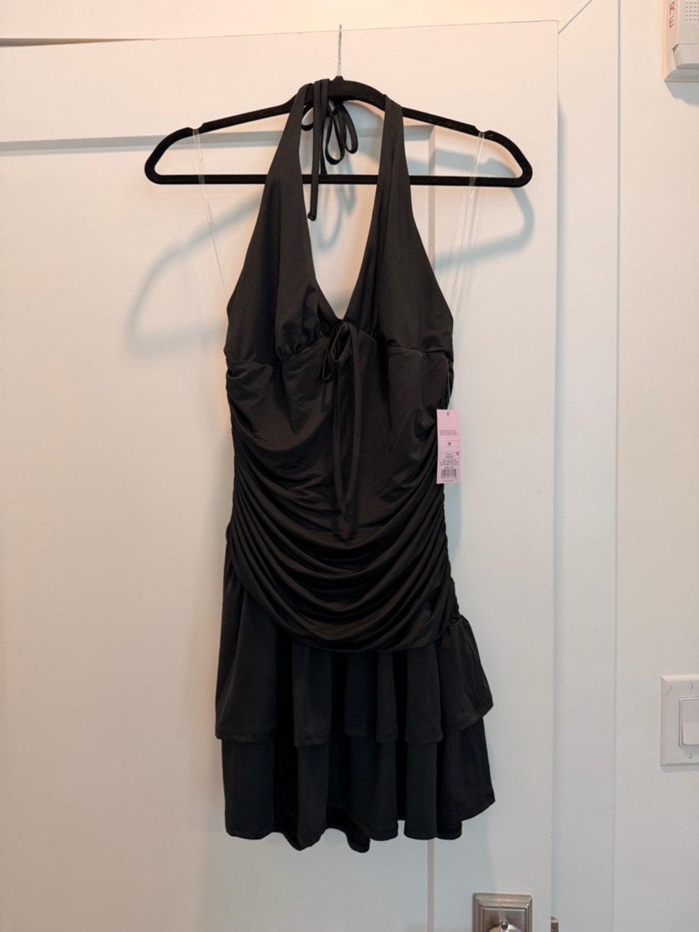 Black Halter dress with Tiered Skirt